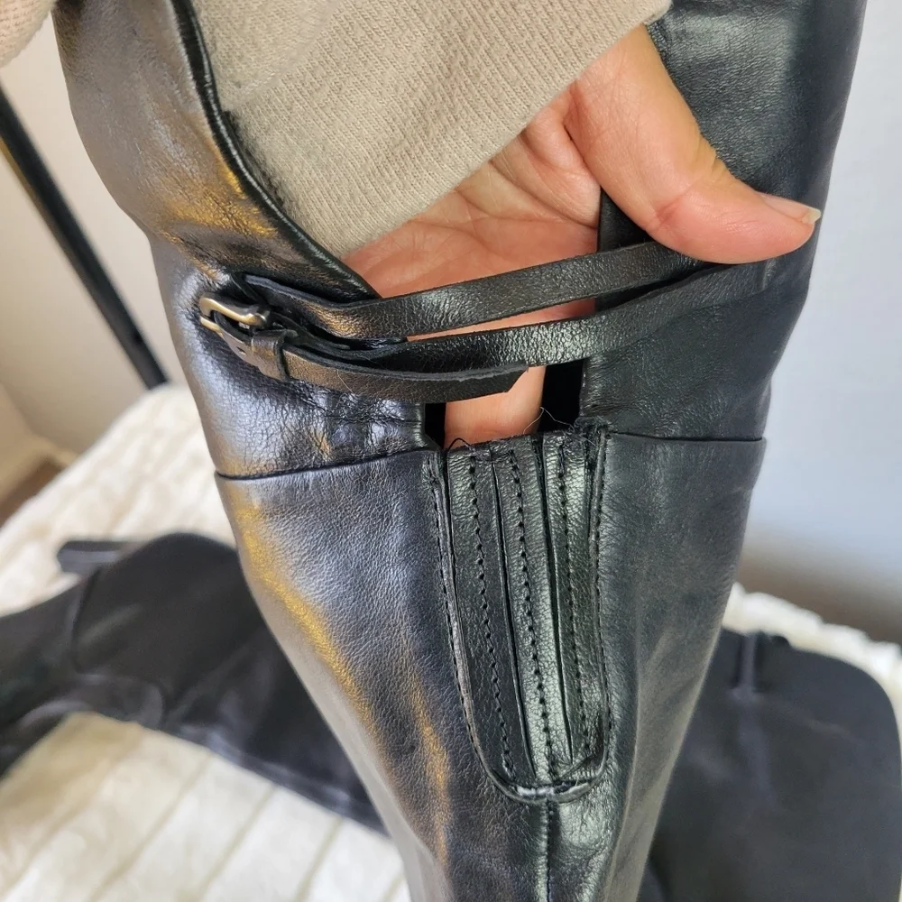 SAM EDELMAN // se boutique super soft black lamb leather over the knee boots
